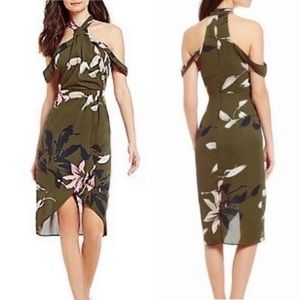 H by Halston • Draped Halter Floral Lily Dress Size 6 NWT